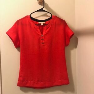 Banana Republic Women's Short Sleeve Blouse, Orange, Petite XS, Like New